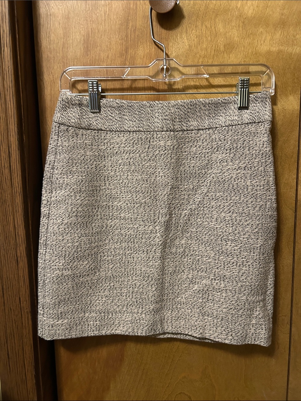 LOFT Neutral Tweed Mini Skirt in Cream and Gray